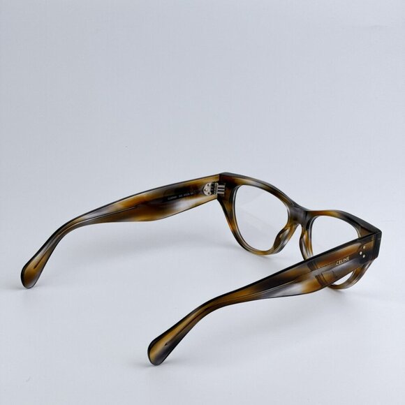 Celine CL50040I 055 BRAND NEW Eyeglasses Striped Blue Brown Havana Women Cat Eye - Picture 5 of 10